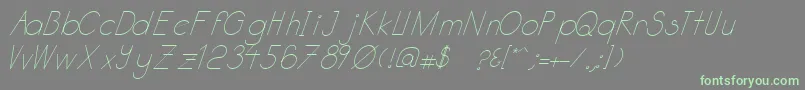 Katabidalanitalic-Schriftart – Grüne Schriften auf grauem Hintergrund