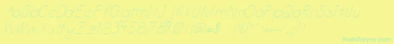 Katabidalanitalic Font – Green Fonts on Yellow Background