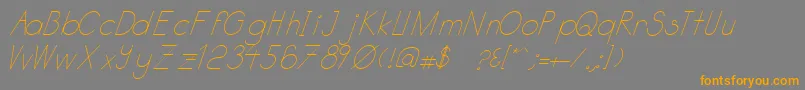 Katabidalanitalic-Schriftart – Orangefarbene Schriften auf grauem Hintergrund