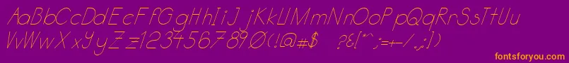 Шрифт Katabidalanitalic – оранжевые шрифты на фиолетовом фоне