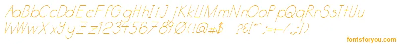 Katabidalanitalic-Schriftart – Orangefarbene Schriften auf weißem Hintergrund