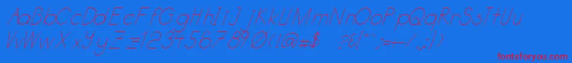 Katabidalanitalic Font – Red Fonts on Blue Background