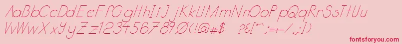 Katabidalanitalic Font – Red Fonts on Pink Background