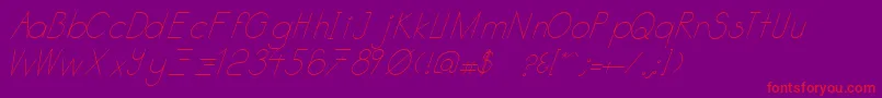 Шрифт Katabidalanitalic – красные шрифты на фиолетовом фоне