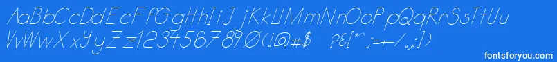 Katabidalanitalic Font – White Fonts on Blue Background