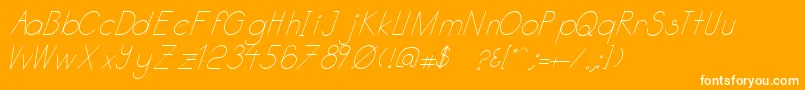 Katabidalanitalic-Schriftart – Weiße Schriften auf orangefarbenem Hintergrund