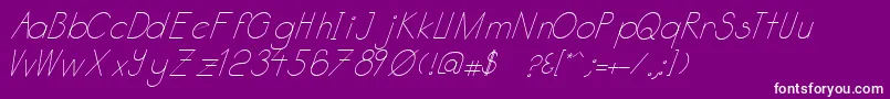 fuente Katabidalanitalic – Fuentes Blancas Sobre Fondo Morado