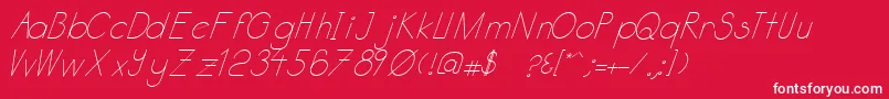 フォントKatabidalanitalic – 赤い背景に白い文字