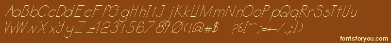 Шрифт Katabidalanitalic – жёлтые шрифты на коричневом фоне