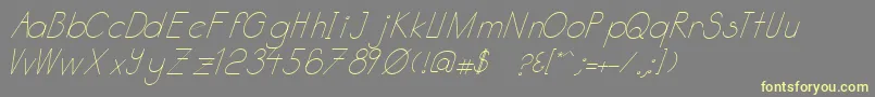 Katabidalanitalic-Schriftart – Gelbe Schriften auf grauem Hintergrund