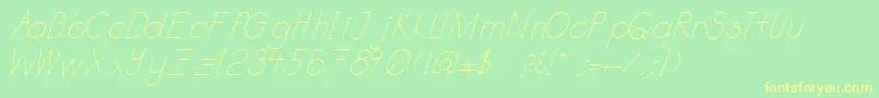 Katabidalanitalic Font – Yellow Fonts on Green Background