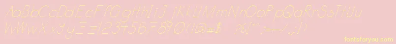 Katabidalanitalic-Schriftart – Gelbe Schriften auf rosa Hintergrund