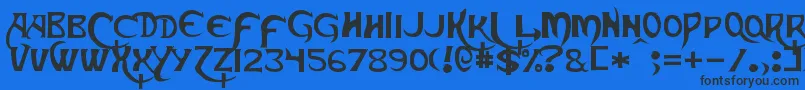 Skeksis Font – Black Fonts on Blue Background