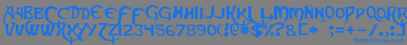 Skeksis Font – Blue Fonts on Gray Background