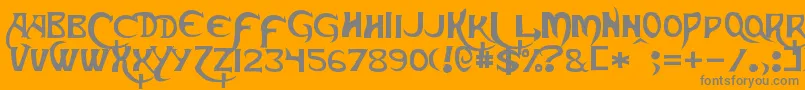 Skeksis Font – Gray Fonts on Orange Background