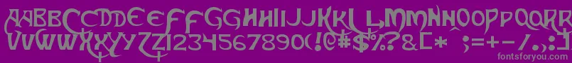 フォントSkeksis – 紫の背景に灰色の文字