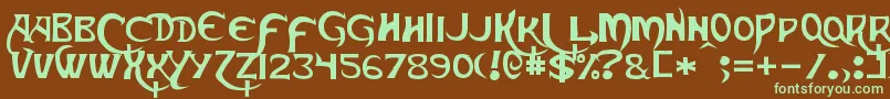 Skeksis Font – Green Fonts on Brown Background