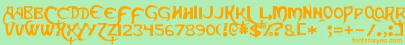 Skeksis Font – Orange Fonts on Green Background