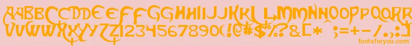 Skeksis Font – Orange Fonts on Pink Background