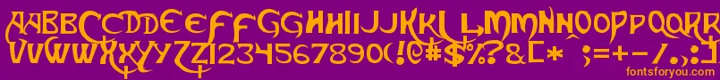 Skeksis Font – Orange Fonts on Purple Background