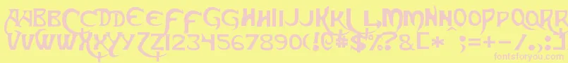 Skeksis Font – Pink Fonts on Yellow Background