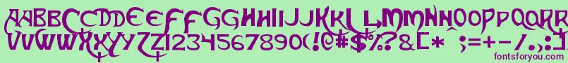 Skeksis Font – Purple Fonts on Green Background