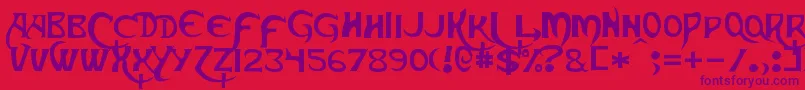 Skeksis Font – Purple Fonts on Red Background