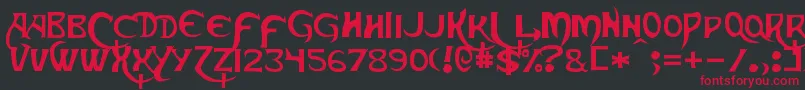 Skeksis Font – Red Fonts on Black Background