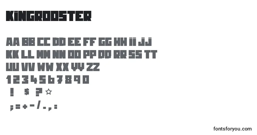 Kingrooster-fontti – aakkoset, numerot, erikoismerkit