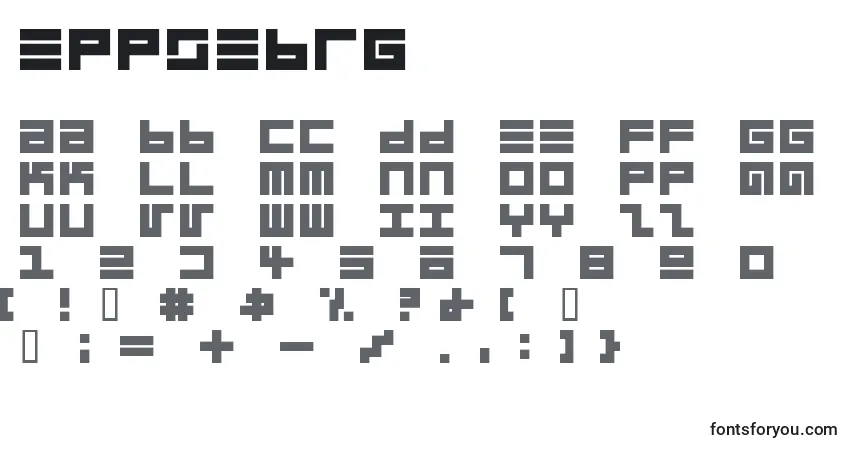 Fuente Eppsebrg - alfabeto, números, caracteres especiales
