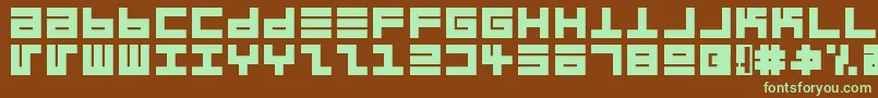 Eppsebrg-fontti – vihreät fontit ruskealla taustalla