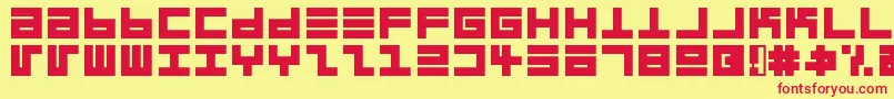 フォントEppsebrg – 赤い文字の黄色い背景