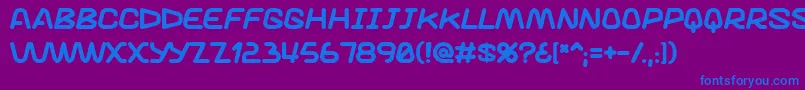 Knucklesandwich-Schriftart – Blaue Schriften auf violettem Hintergrund