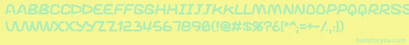 フォントKnucklesandwich – 黄色い背景に緑の文字
