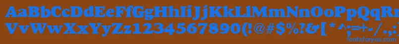 フォントAlexussHeavy – 茶色の背景に青い文字