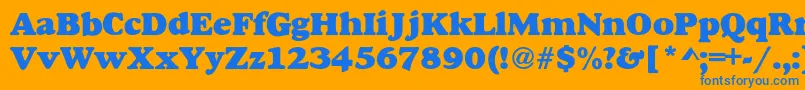 AlexussHeavy Font – Blue Fonts on Orange Background