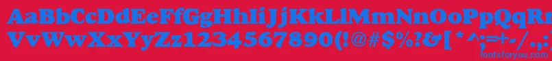 AlexussHeavy Font – Blue Fonts on Red Background
