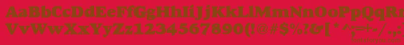 AlexussHeavy Font – Brown Fonts on Red Background