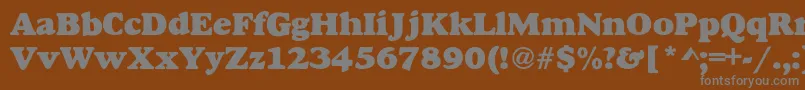 AlexussHeavy-fontti – harmaat kirjasimet ruskealla taustalla