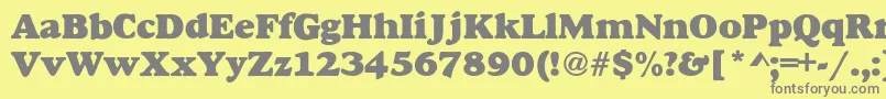 AlexussHeavy-Schriftart – Graue Schriften auf gelbem Hintergrund