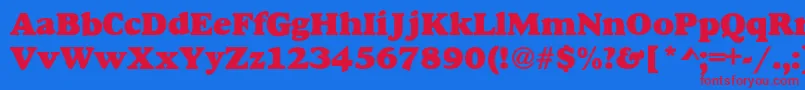 Police AlexussHeavy – polices rouges sur fond bleu
