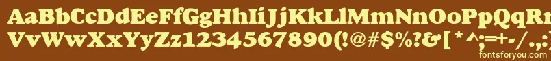 AlexussHeavy Font – Yellow Fonts on Brown Background