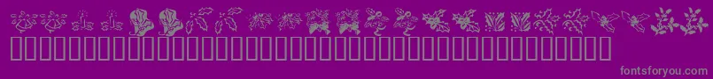 フォントKrLotsOfHolly – 紫の背景に灰色の文字