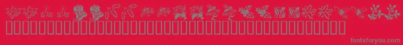 フォントKrLotsOfHolly – 赤い背景に灰色の文字