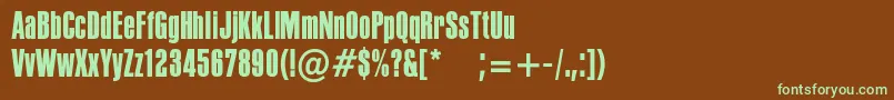 PffusionsansMedium-fontti – vihreät fontit ruskealla taustalla