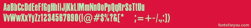 PffusionsansMedium Font – Green Fonts on Red Background