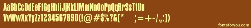 PffusionsansMedium-fontti – keltaiset fontit ruskealla taustalla