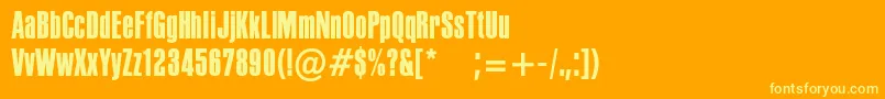 PffusionsansMedium Font – Yellow Fonts on Orange Background