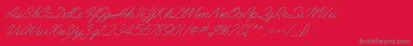 AbrazoScriptSsiItalic Font – Gray Fonts on Red Background