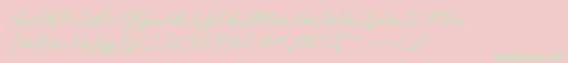 AbrazoScriptSsiItalic Font – Green Fonts on Pink Background